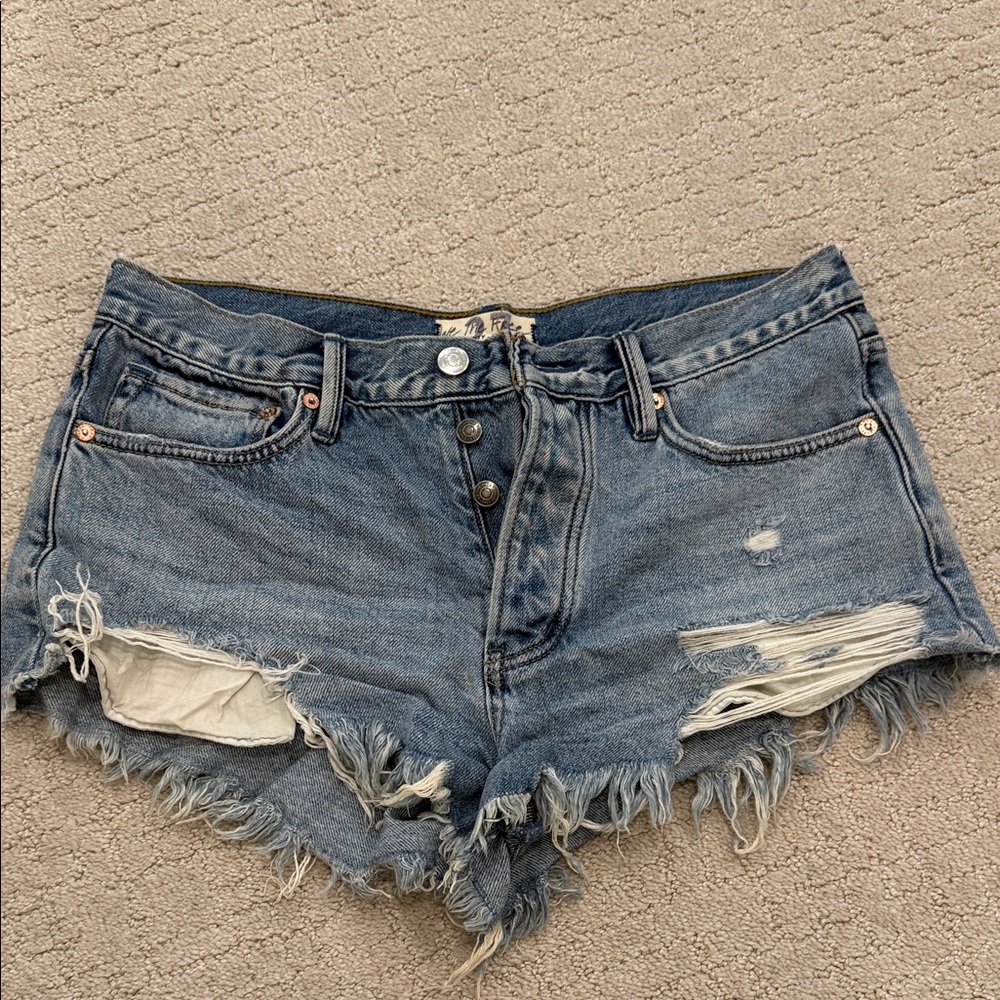 Free people Women's Distressed Denim booty Shorts